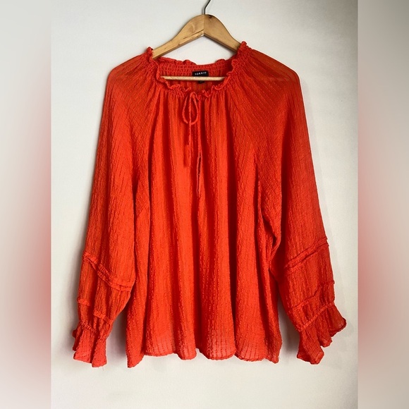 TORRID Stripe Gauze Lace-Up Peasant Top Size 3X - Picture 3 of 11